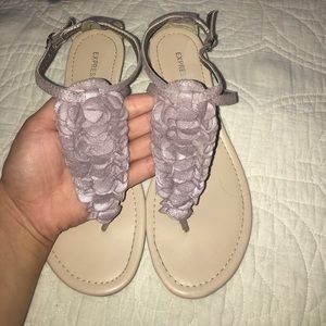 Express Lavender colored sandals.