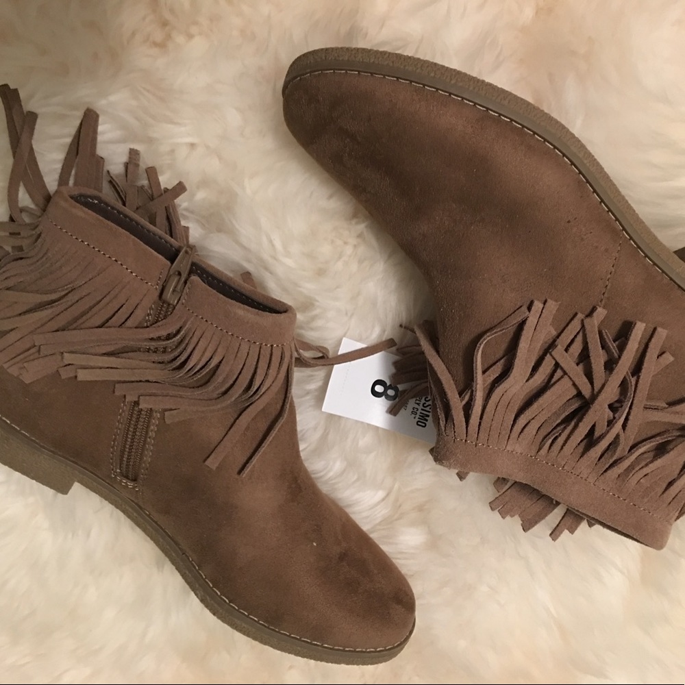 Suede fringe booties