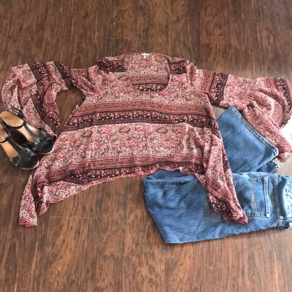 Bell Sleeve Sheer atop