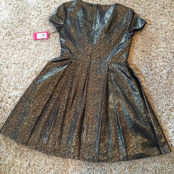 🎄Vince Camuto Lurex A line Dress Foil Christmas Size 8 - Picture 4 of 5