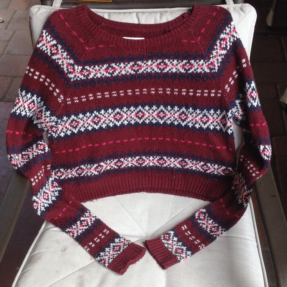 Burgundy knit sweater