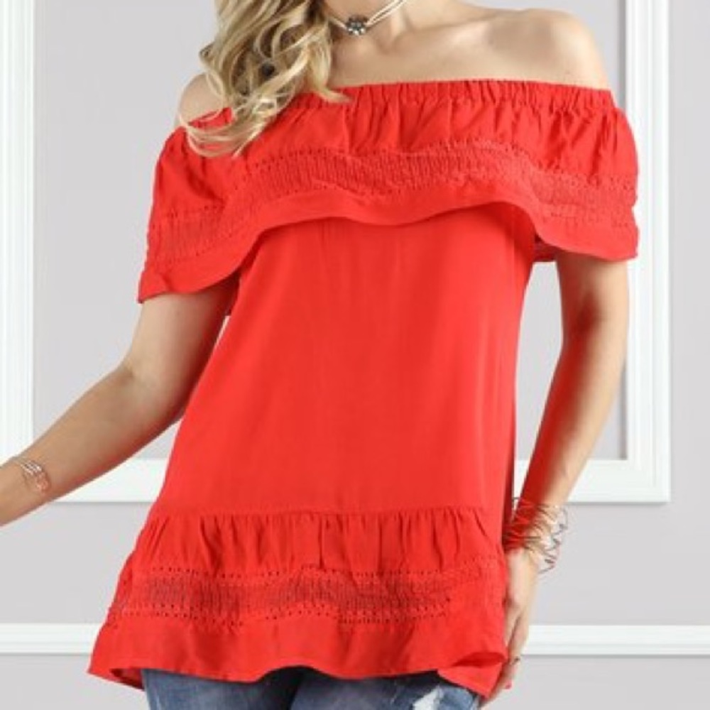 XL Red Off The Shoulder Top