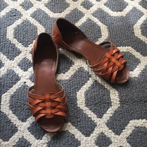 Braided brown flats