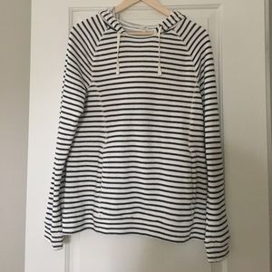 NWOT Navy and Creme Striped Hoodie