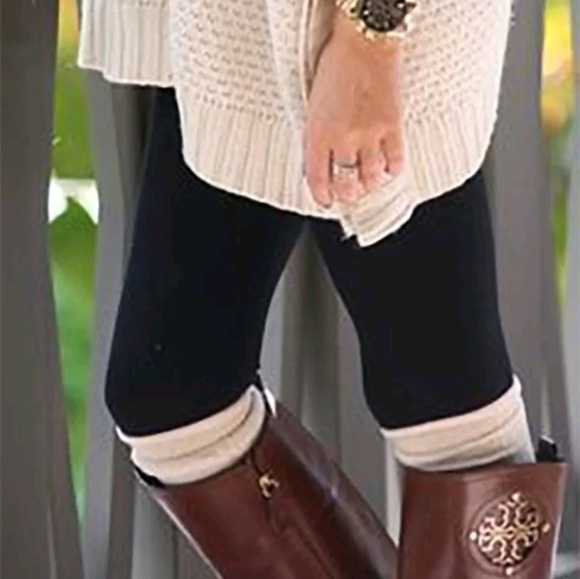 OS High waisted fleece lined leggings new 4 colors - Picture 4 of 4