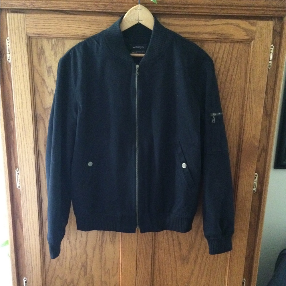 Black Fully Lined Bomber Jacket