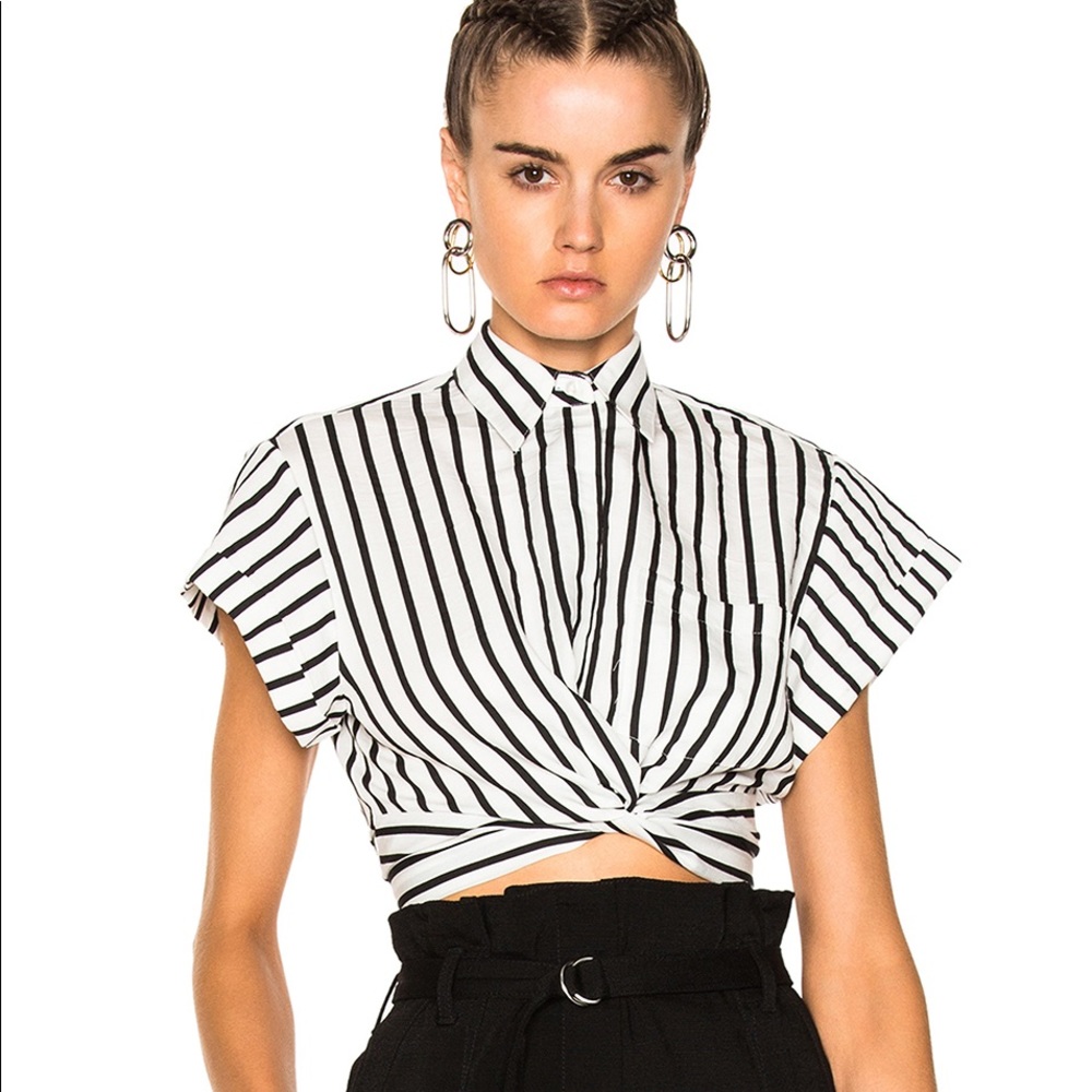 T by Alexander Wang Striped Twist Shirt