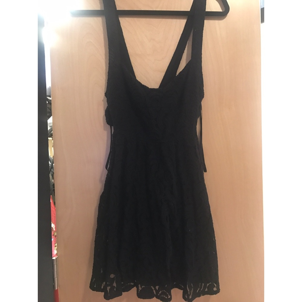 Free People Black Lace Over Lay Dress