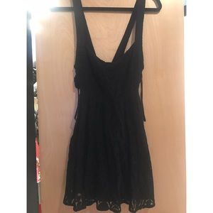 Free People Black Lace Over Lay Dress