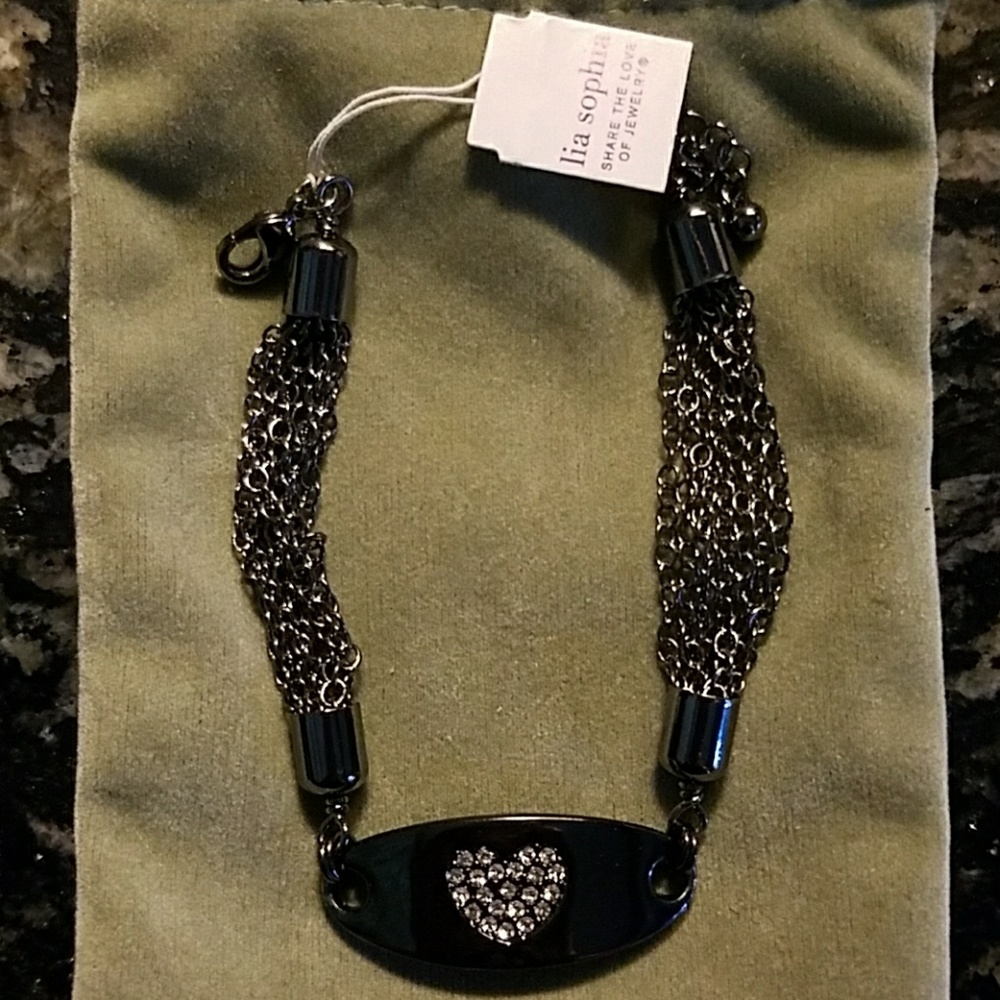 Lia sophia 'love note' hematite bracelet. NWT.