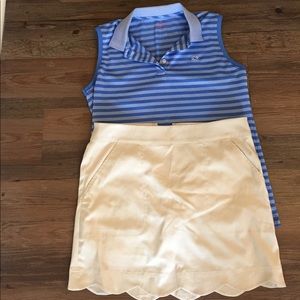 Vineyard Vines Golf Outfit Polo and Scallop Skirt