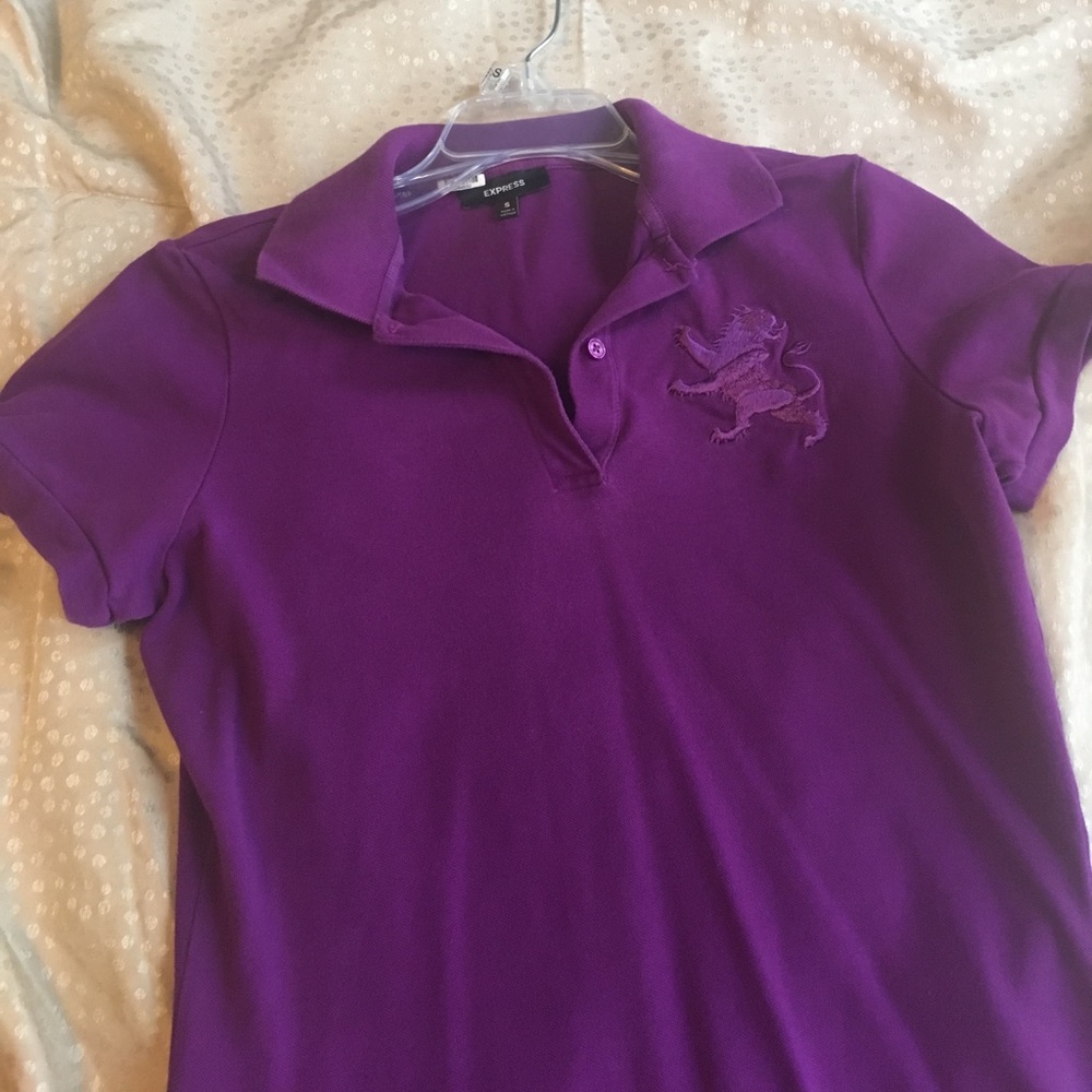 Purple Express polo shirt size S