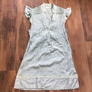 Sage/dull teal green flutter sleeve top