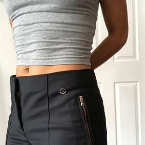 Massimo Dutti black trousers with gold detail