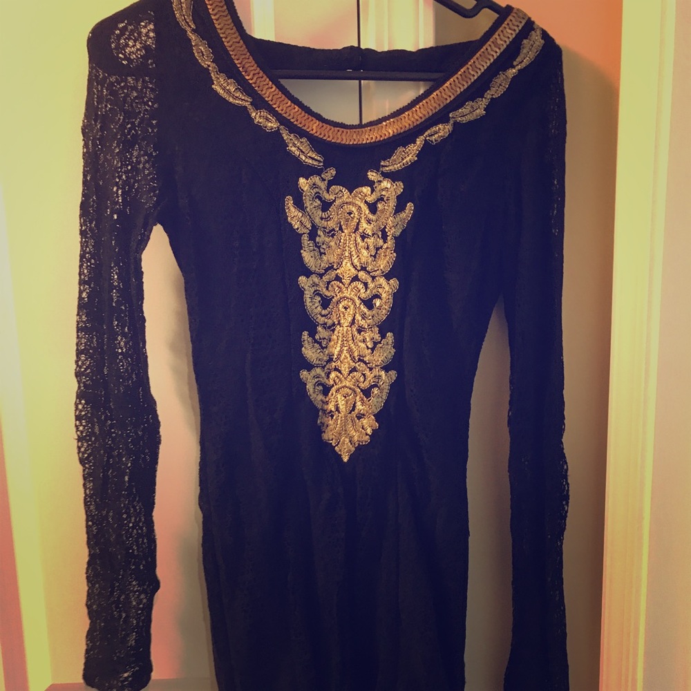 Black and gold dress