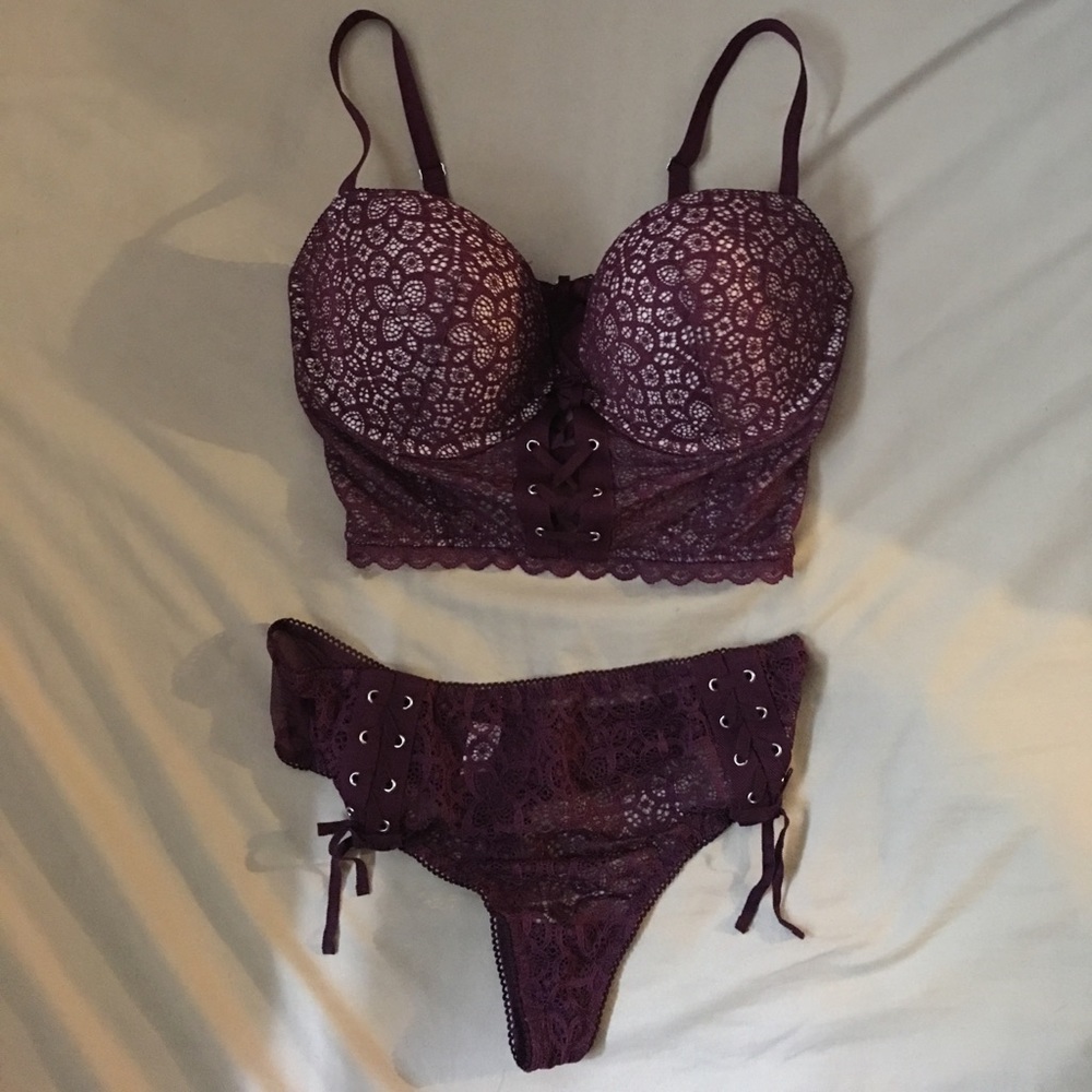 Maroon sexy matching panties!