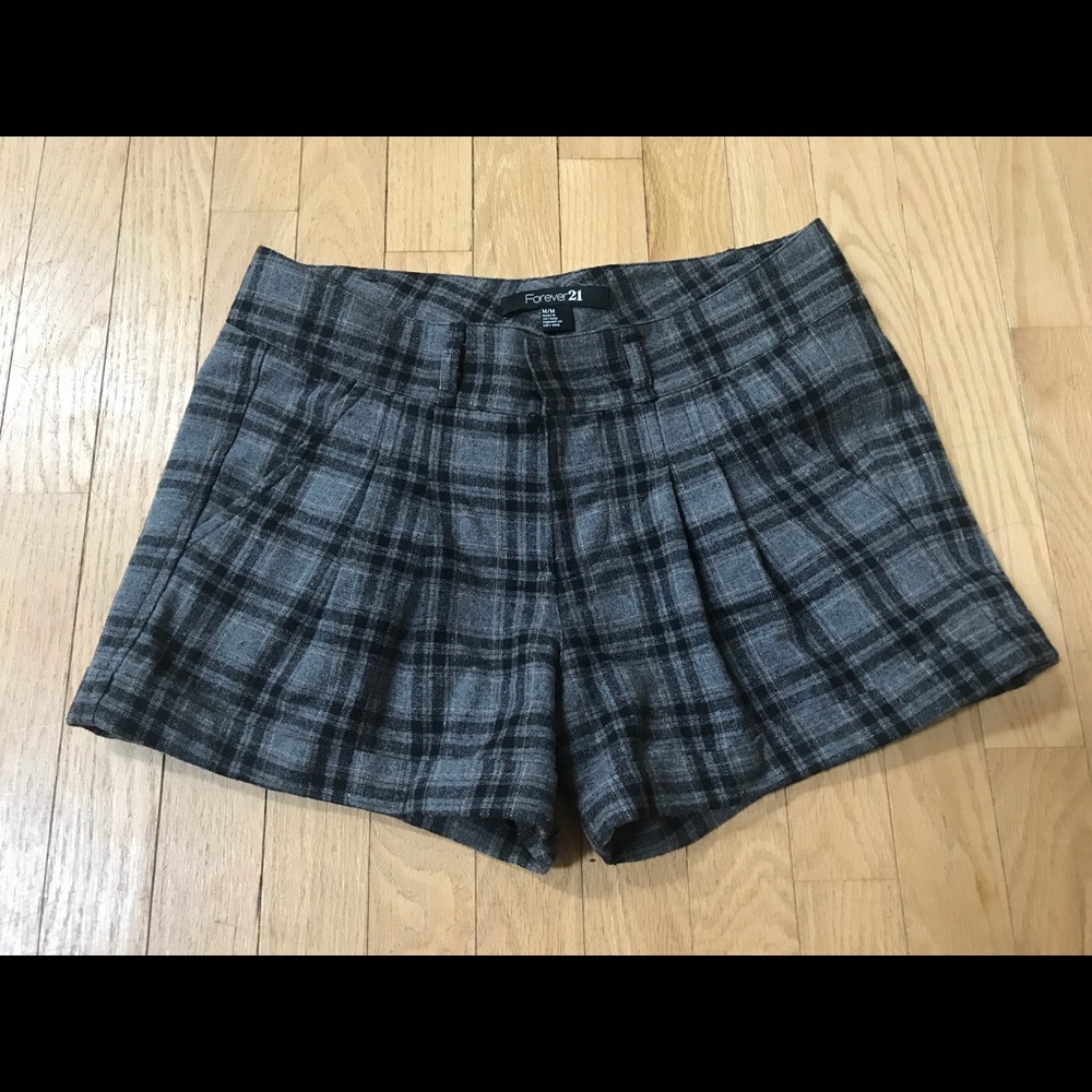 Forever 21 Medium Gray Plaid Shorts