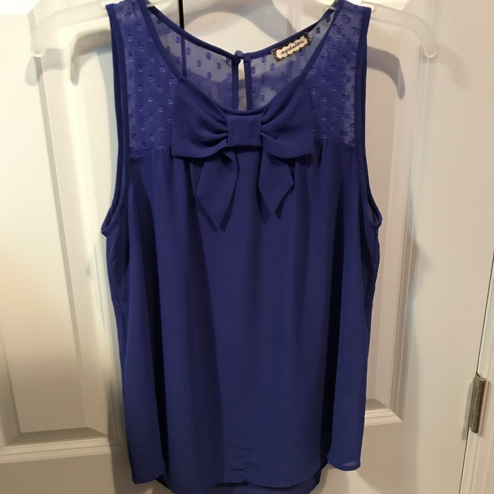 Blue Sleeveless Blouse
