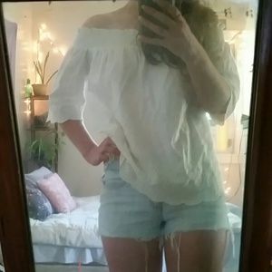 White A&F off the shoulder blouse