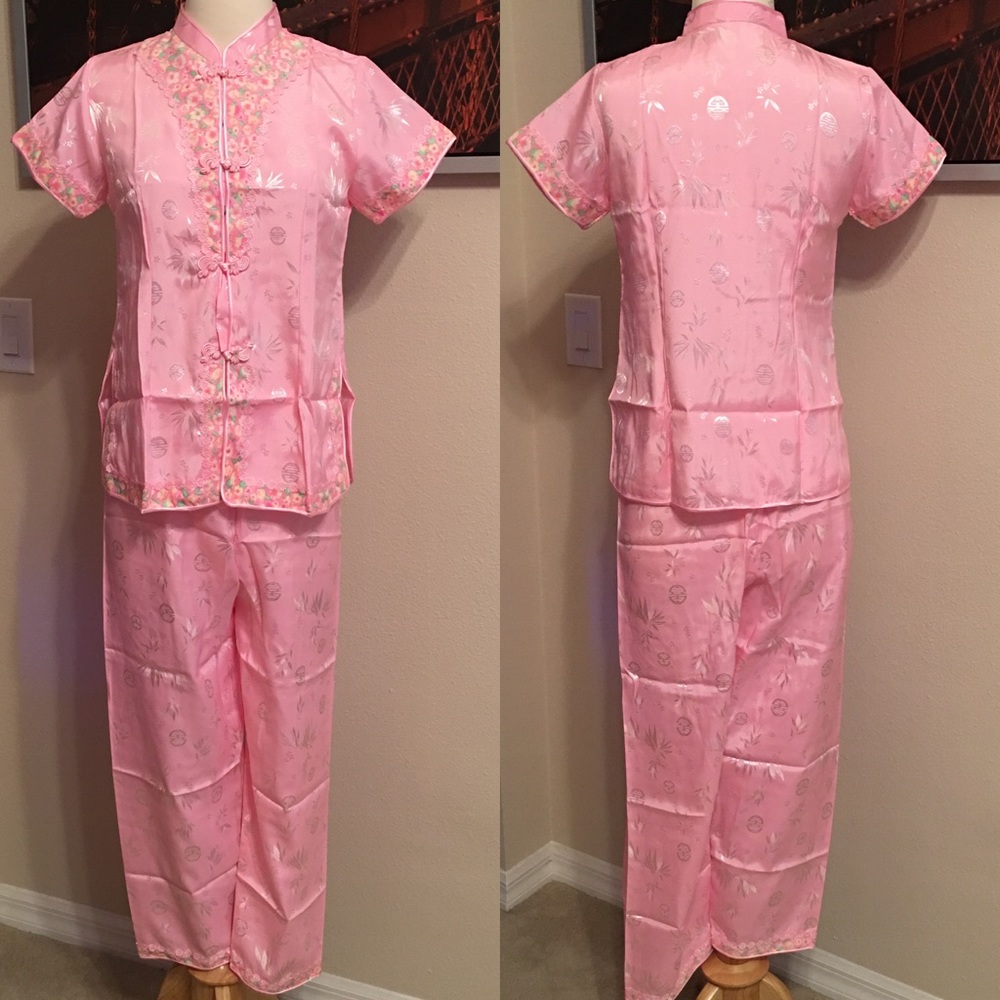 Mandarin silky pajama set