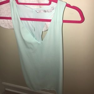 Seafoam green plunging dress