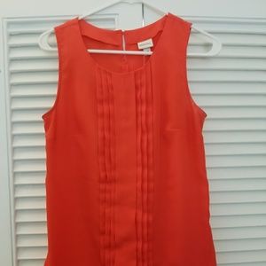 Red Sleeveless Dress Shirt Blouse