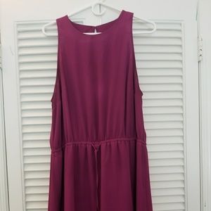 Sleeveless Purple  Fuscia drawstring waist dress