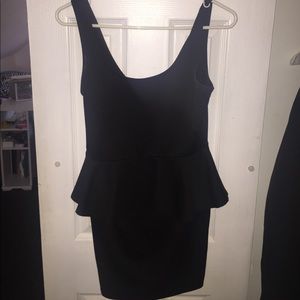 Black large peplum bodycon dress