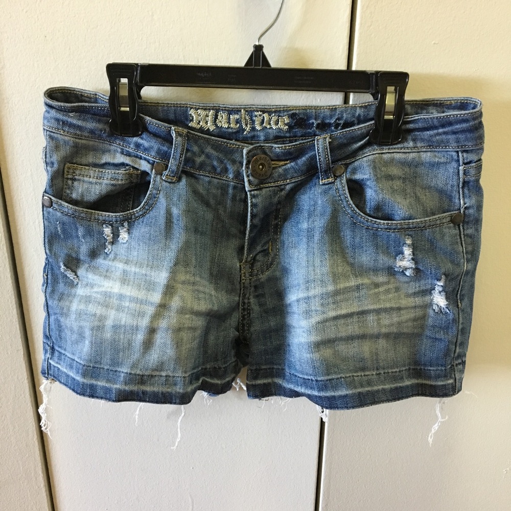 Machine Jeans Distressed Denim Shorts