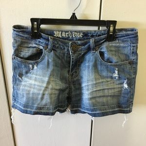 Machine Jeans Distressed Denim Shorts
