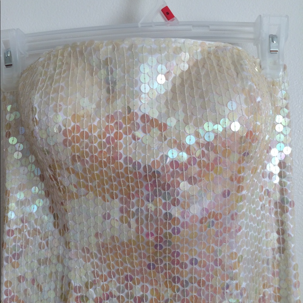 Strapless sequined gown