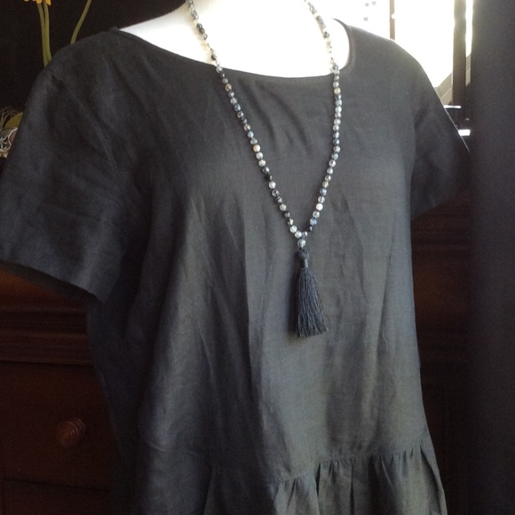 👠👠👠Black Linen Dress - Picture 3 of 7