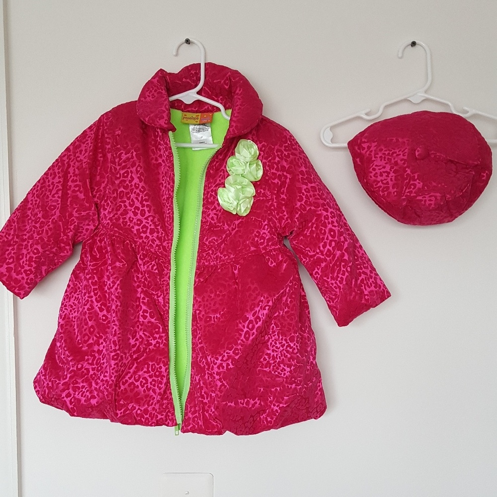 Penelope Mack Winter Jacket- Fuschia/Lime Green
