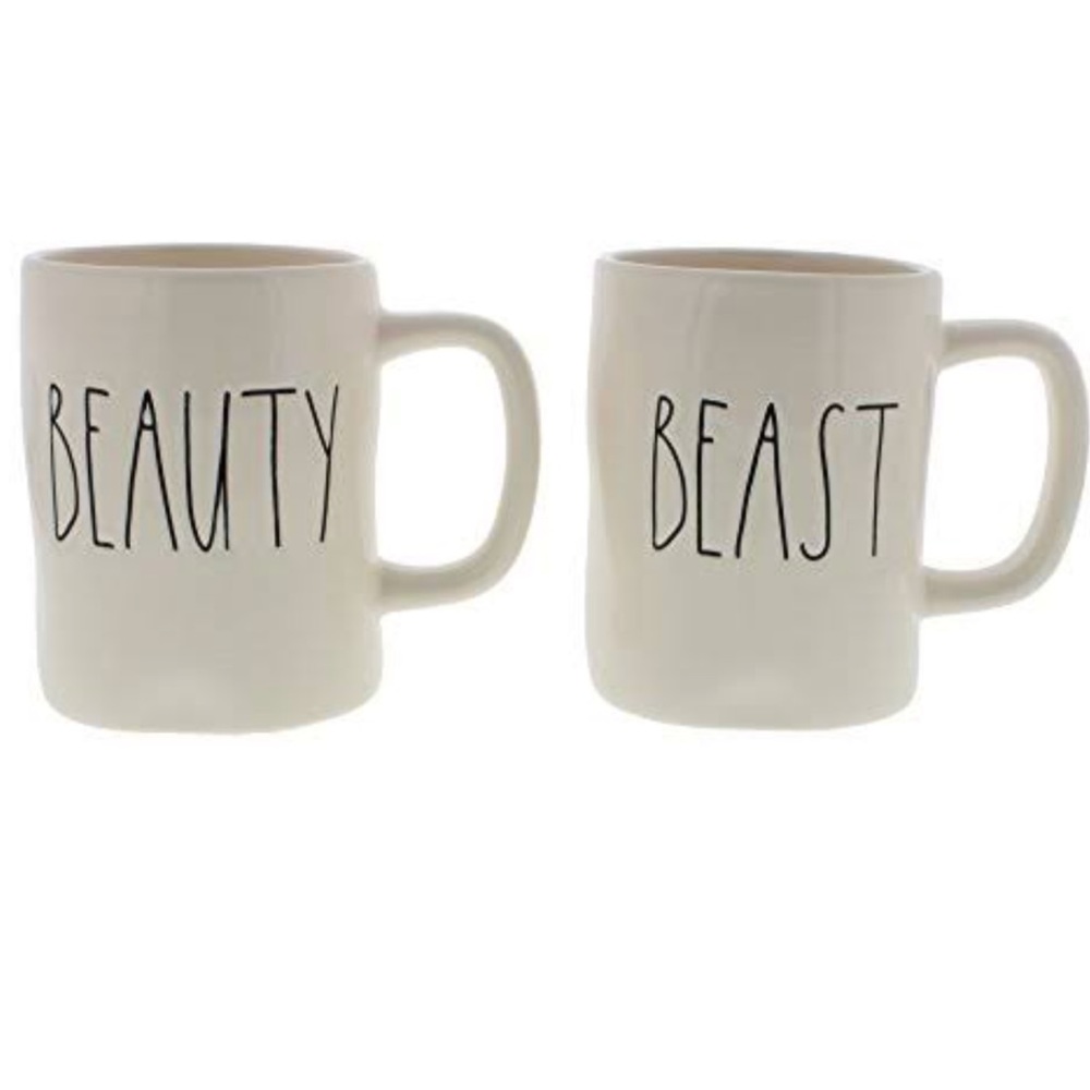 Rae Dunn Beauty & Beast Mugs.