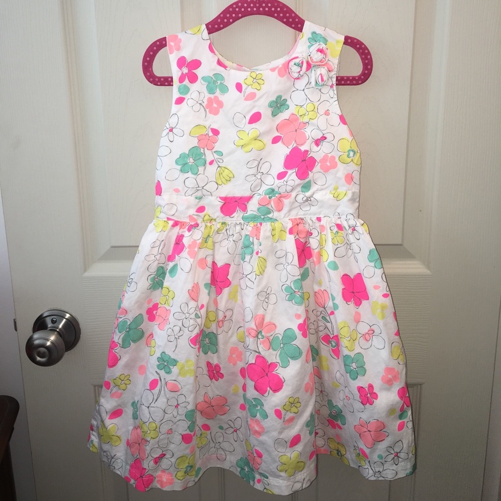 Flowered cotton party dress