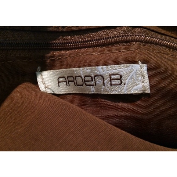 Areden B Green Brown Gold Retro ZigZag Pattern Purse Handbag 60s 1960s 70s 1970s - Picture 6 of 6