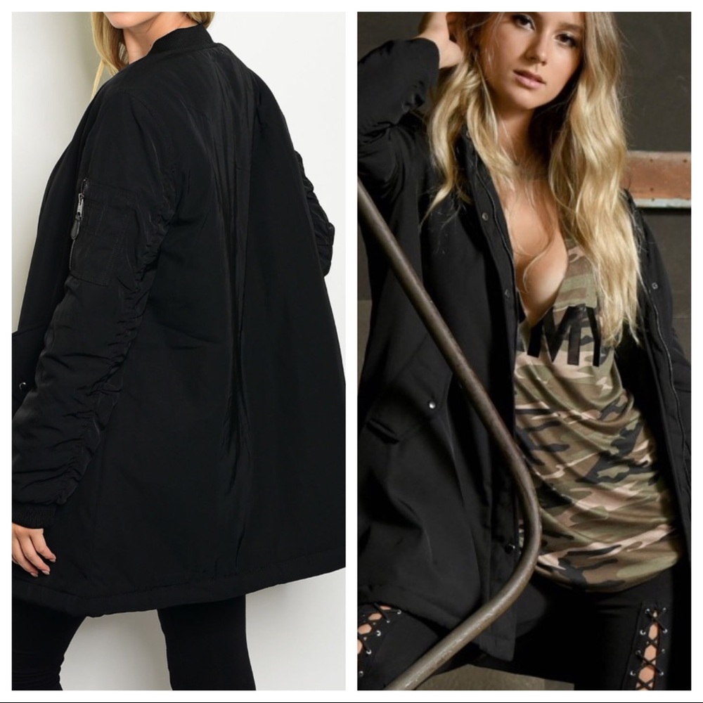 Beautiful long bomber jacket season must have