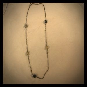LOFT Gray, Blue and Ivory Beaded necklace!