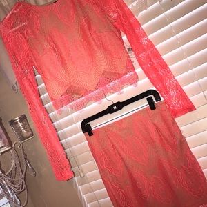 Lace two piece dress