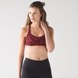 Red and black Free To Be Zen Lululemon Bra size 4