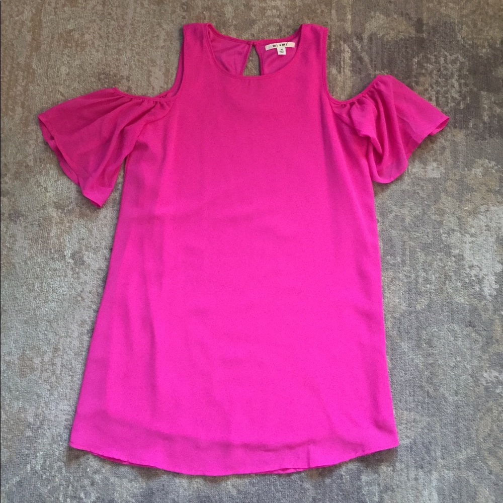 Hot Pink Cold Shoulder Dress