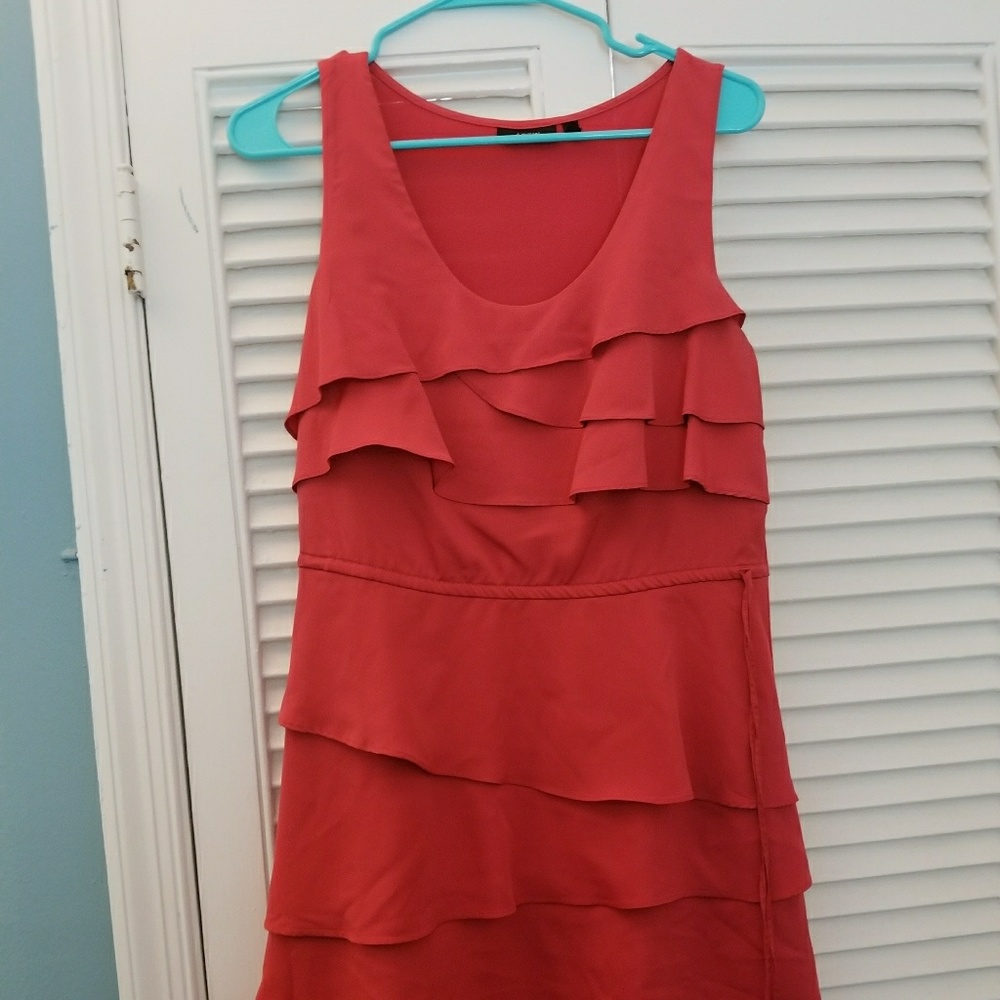 Red Ruffle Layered Sleeveless dress