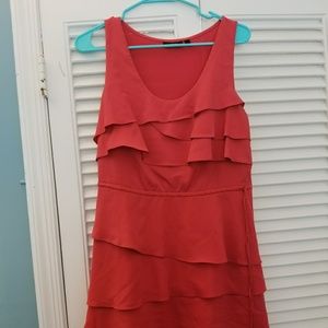 Red Ruffle Layered Sleeveless dress