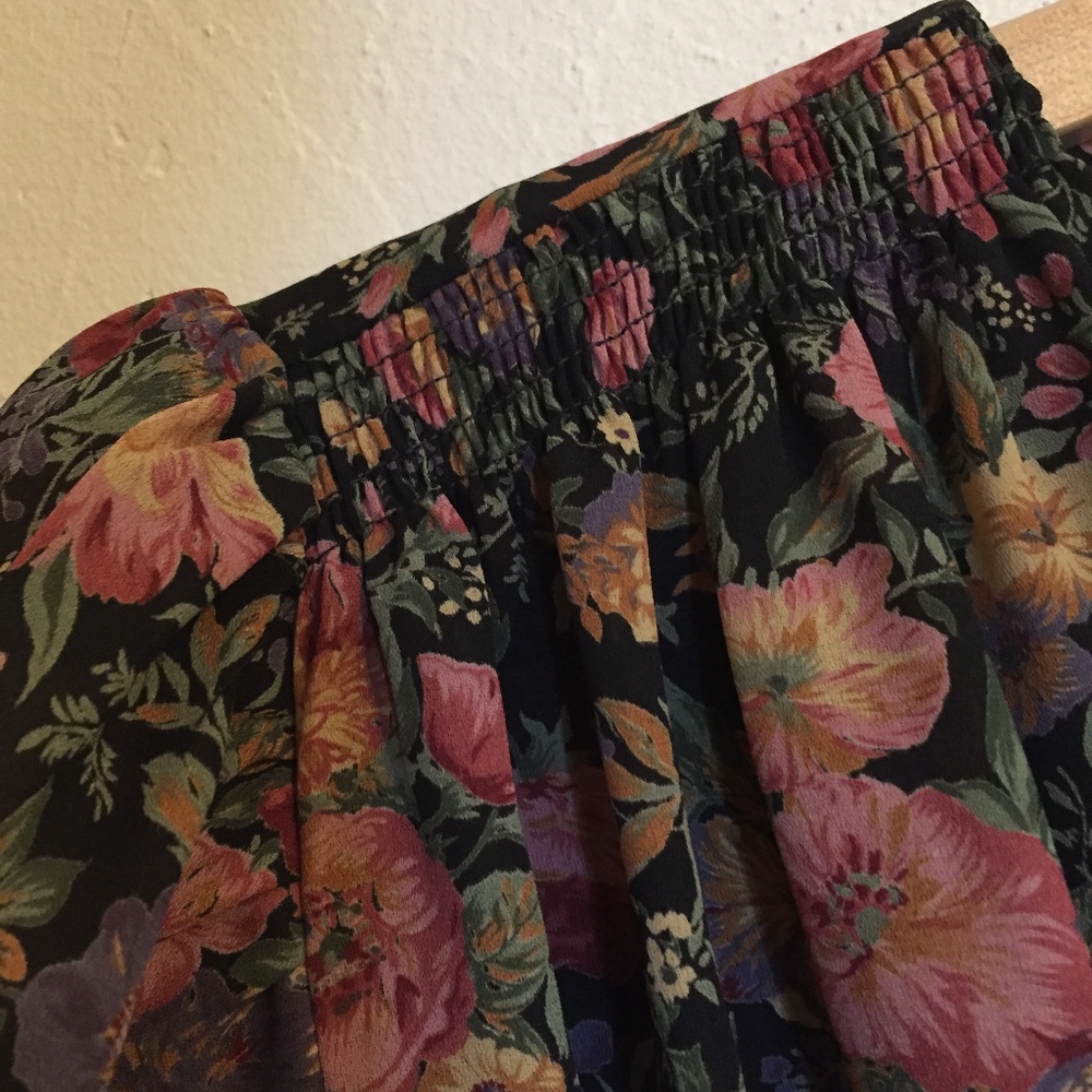 Highwaist Floral Print Romantic Dress, 30s Style - Picture 4 of 5