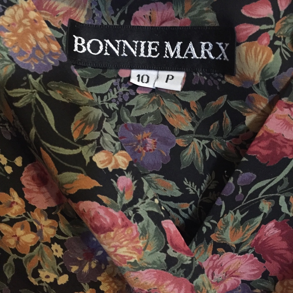Highwaist Floral Print Romantic Dress, 30s Style - Picture 5 of 5