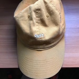 Limited edition obey hat - yellow and white