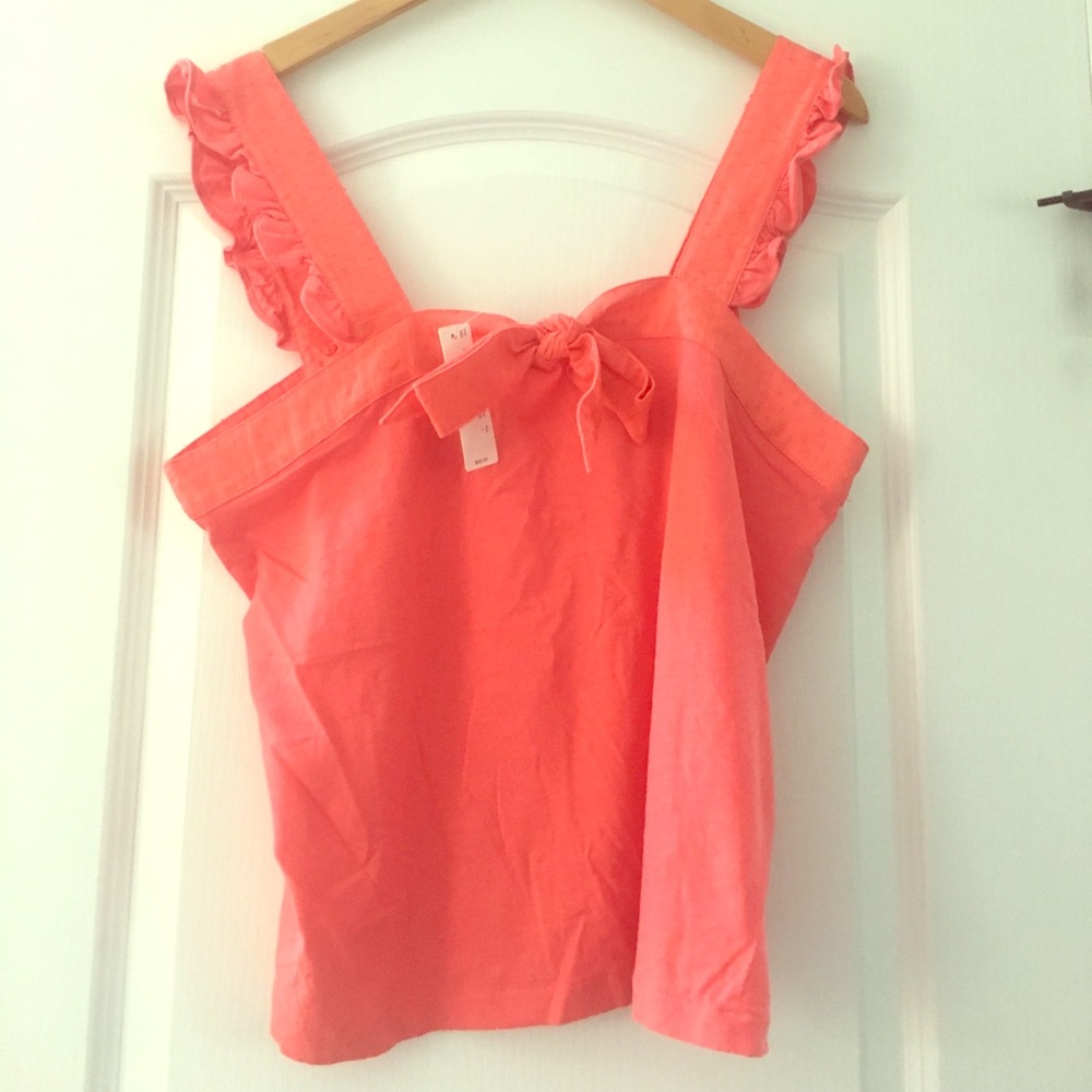 J. Crew sleeveless bow top in coral