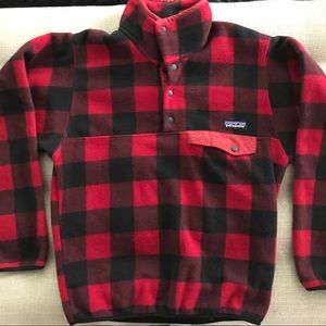 Patagonia Synchilla Red Plaid Fleece Men's XS