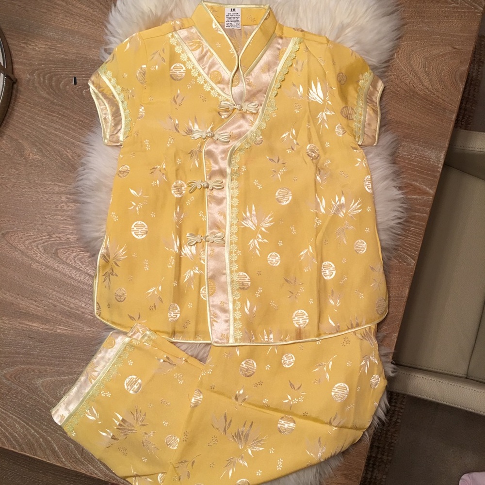 Mandarin silky pajama set