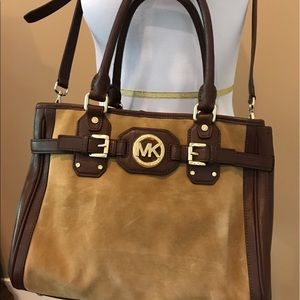 Authentic Michel Kors suede and leather bag